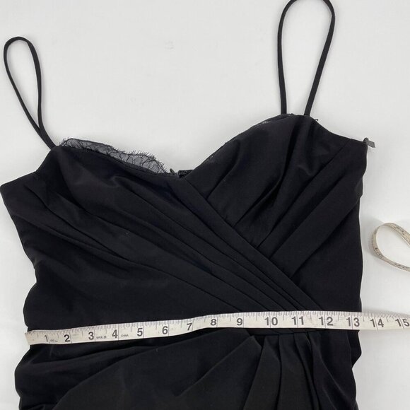 NWT Vera Wang Black Lace Trim Draped Whimsigoth Maxi Dress Womens Size 8 Classic - Picture 8 of 10